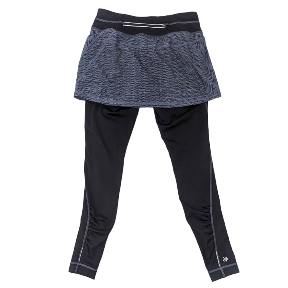 Athleta Skirted Leggings Athletic Pants Tights Womens XS Black Gray 7/8 Length - Picture 3 of 13